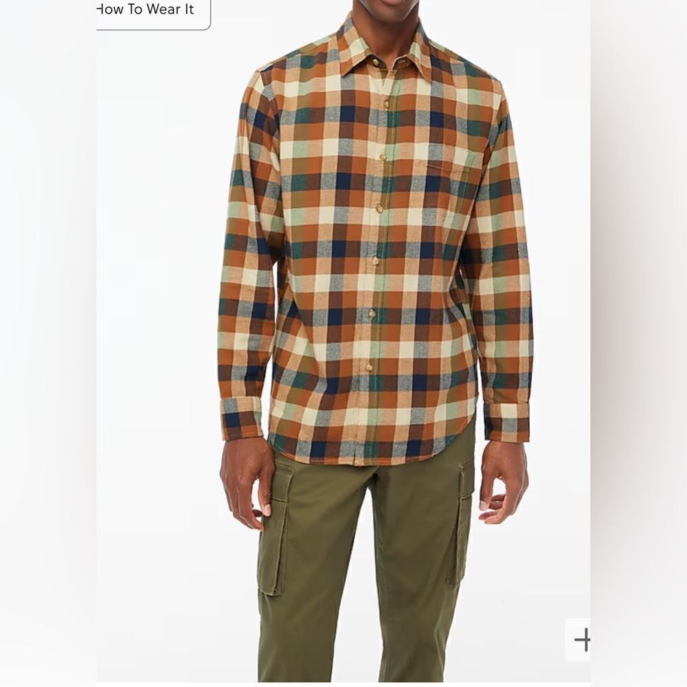 J.Crew Classic Gingham Flannel Shirt NWT